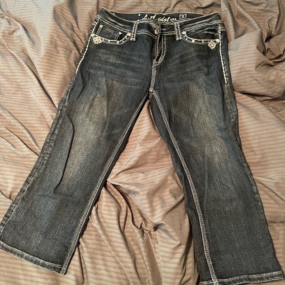 L.A. Idol embellished cropped jeans